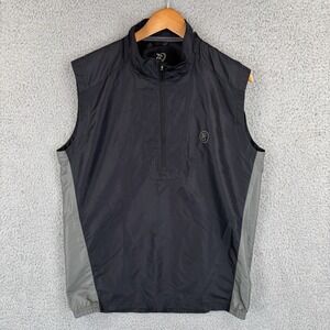 Zero Restriction Golf Vest Men Medium Black 1/2 Zip Windbreaker Tour Series LOGO
